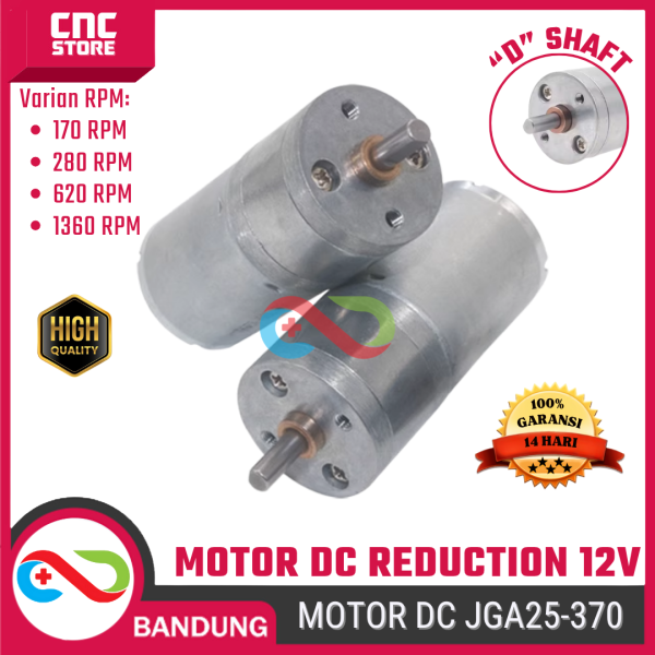 Motor DC Gearbox JGA25-370 12V – Dinamo Gear Reduction Torsi Besar untuk Robot & DIY
