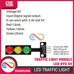 Modul LED Lampu Lalu Lintas Traffic Light 5V 8mm RYG – Kompatibel Arduino - Image 3