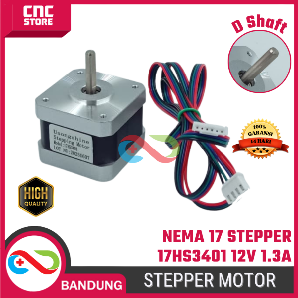 NEMA 17 Stepper Motor 17HS3401 42-34mm 12V 1.3A + Kabel