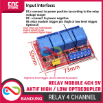 Module Relay 4 Channel 5V – Aktif High / Low dengan Optocoupler - Image 2