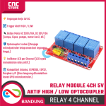 Module Relay 4 Channel 5V – Aktif High / Low dengan Optocoupler - Image 6