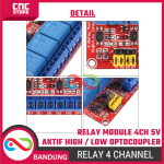 Module Relay 4 Channel 5V – Aktif High / Low dengan Optocoupler - Image 5