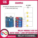 Module Relay 4 Channel 5V – Aktif High / Low dengan Optocoupler - Image 9