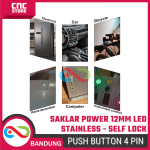Saklar Power On Off Self Lock 12mm | Push Button Switch Metal Stainless dengan Lampu LED Hijau Biru Merah Putih - Image 5