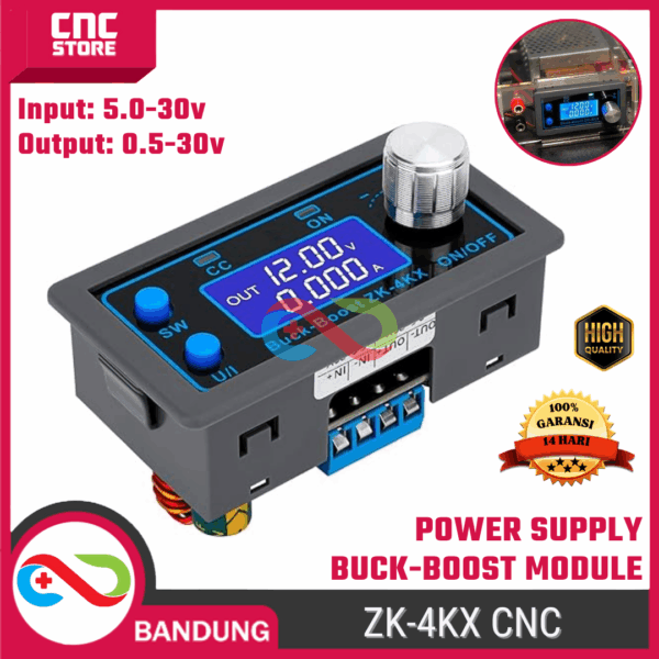 ZK-4KX  Buck-Boost DC DC 5.0-30 V to 0.5-30V Power Supply Module Programmable CNC – Adjustable Constant Voltage & Current Stabilizer Solar Charger