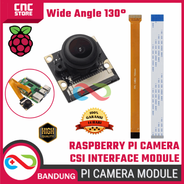 Raspberry Pi Camera Module CSI Wide Angle 130° – Kamera Modul untuk Pi 5 / 4B / 3B / Zero