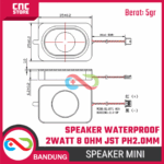Small Speaker Waterproof 2W 8 Ohm – Speaker Mini 8R 2W Suara Jernih - Image 2