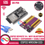 Paket Lengkap ESP32 DevKitC V4 WROOM-32D – WiFi Bluetooth IoT Development Board with USB Cable & Expansion Module
