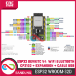 Paket Lengkap ESP32 DevKitC V4 WROOM-32D – WiFi Bluetooth IoT Development Board with USB Cable & Expansion Module - Image 3