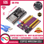 Paket Lengkap ESP32 DevKitC V4 WROOM-32U – WiFi Bluetooth IoT Development Board with USB Cable & Expansion Module