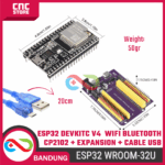 Paket Lengkap ESP32 DevKitC V4 WROOM-32U – WiFi Bluetooth IoT Development Board with USB Cable & Expansion Module - Image 2