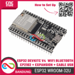 Paket Lengkap ESP32 DevKitC V4 WROOM-32U – WiFi Bluetooth IoT Development Board with USB Cable & Expansion Module - Image 9