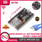 ESP32 DEVKITC V4 WROOM-32U WiFi Bluetooth Board with USB Cable – IoT Development Module