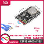 ESP32 DEVKITC V4 WROOM-32U WiFi Bluetooth Board with USB Cable – IoT Development Module - Image 2