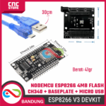 NodeMCU ESP8266 Lua WiFi V3 4MB CH340 – Development Board dengan Base Plate Expansion Board + Kabel Micro USB - Image 2