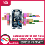 NodeMCU ESP8266 Lua WiFi V3 4MB CH340 – Development Board dengan Base Plate Expansion Board + Kabel Micro USB - Image 3