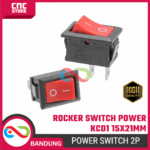 Rocker Switch Saklar Power KCD21 15×21mm – 2 Pin SPST 250V 6A / 125V 10A Warna Merah