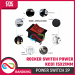 Rocker Switch Saklar Power KCD21 15×21mm – 2 Pin SPST 250V 6A / 125V 10A Warna Merah - Image 4