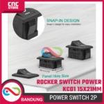 Rocker Switch Saklar Power KCD21 15×21mm – 2 Pin SPST 250V 6A / 125V 10A Warna Merah - Image 5