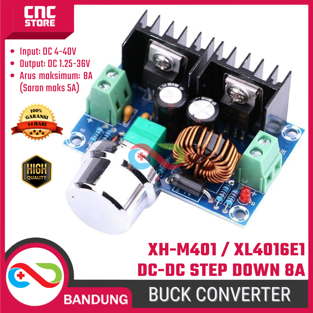 2809-esp-0012-1.png DC-DC Step Down Module XH-M401 / XL4016E1 4-40V to 1.25-36V DC– High Power Voltage Converter 8A Buck Converter - Gambar 1