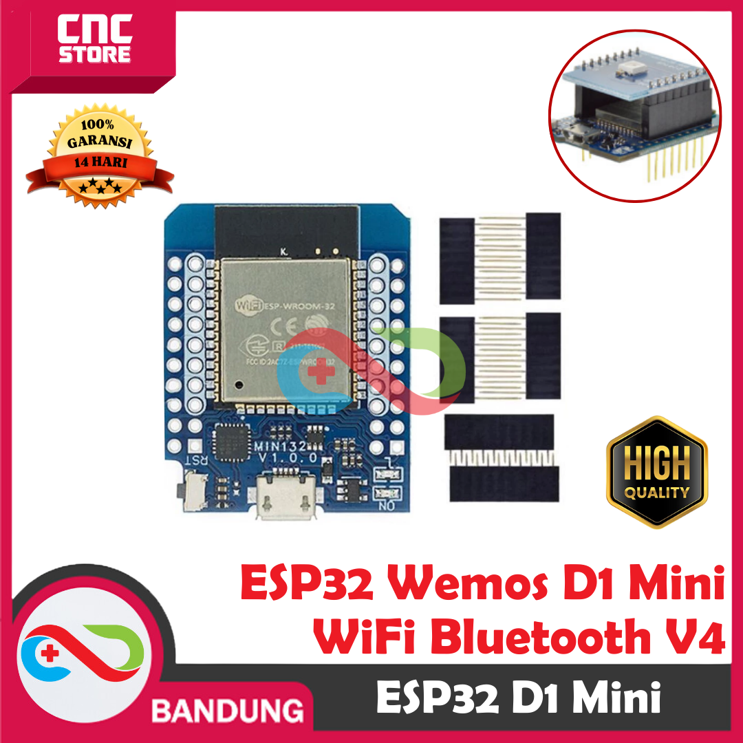 3559-dev-0259.png ESP32 WEMOS D1 MINI WiFi Bluetooth V4 Development Board + Pin Header - Gambar 1