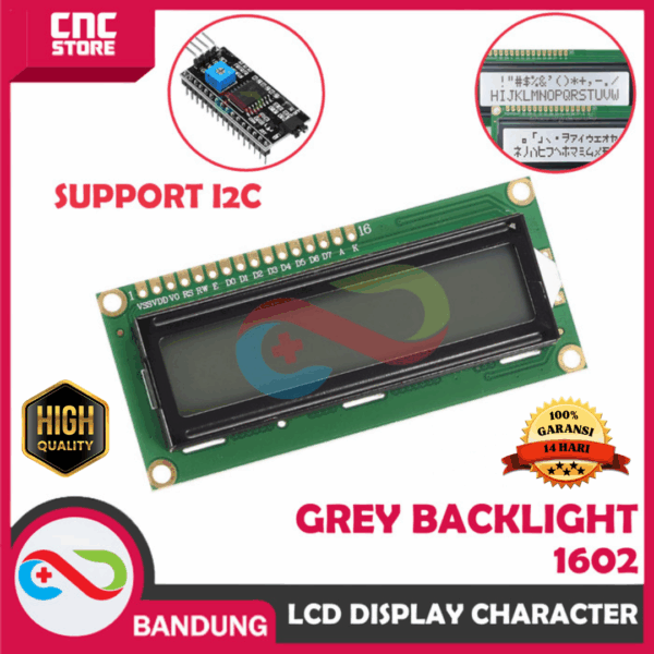 LCD Character 16X2 1602 5V Grey Backlight Module – Layar penampil informasi