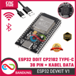ESP32 ESP-32S DOIT CP2102 Type-C 38 Pin – Board WiFi Bluetooth IoT Dual Core + Kabel Data untuk Arduino & Proyek Elektronik