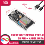 ESP32 ESP-32S DOIT CP2102 Type-C 38 Pin – Board WiFi Bluetooth IoT Dual Core + Kabel Data untuk Arduino & Proyek Elektronik - Gambar 2