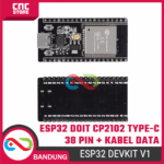 ESP32 ESP-32S DOIT CP2102 Type-C 38 Pin – Board WiFi Bluetooth IoT Dual Core + Kabel Data untuk Arduino & Proyek Elektronik - Gambar 4