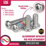10Pcs Baut Spacer Aluminium M3 JP3 – Panjang 3x8mm / 3x12mm / 3x16mm untuk PCB & Elektronik