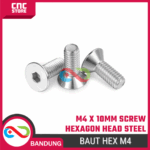 10 Pcs Baut Hexagon M4 X 10Mm – Sekrup Kepala Hex Stainless Steel – Komponen pendukung proyek - Gambar 4