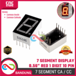 Seven Segment Display 0.56 Inch Merah Red 1 Digit 10 Pin – Common Anode (CA) / Common Cathode (CC)