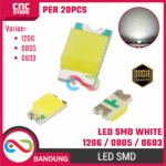 20Pcs LED SMD Putih White 1206 / 0805 / 0603 – Chip LED untuk PCB & Proyek Elektronik DIY