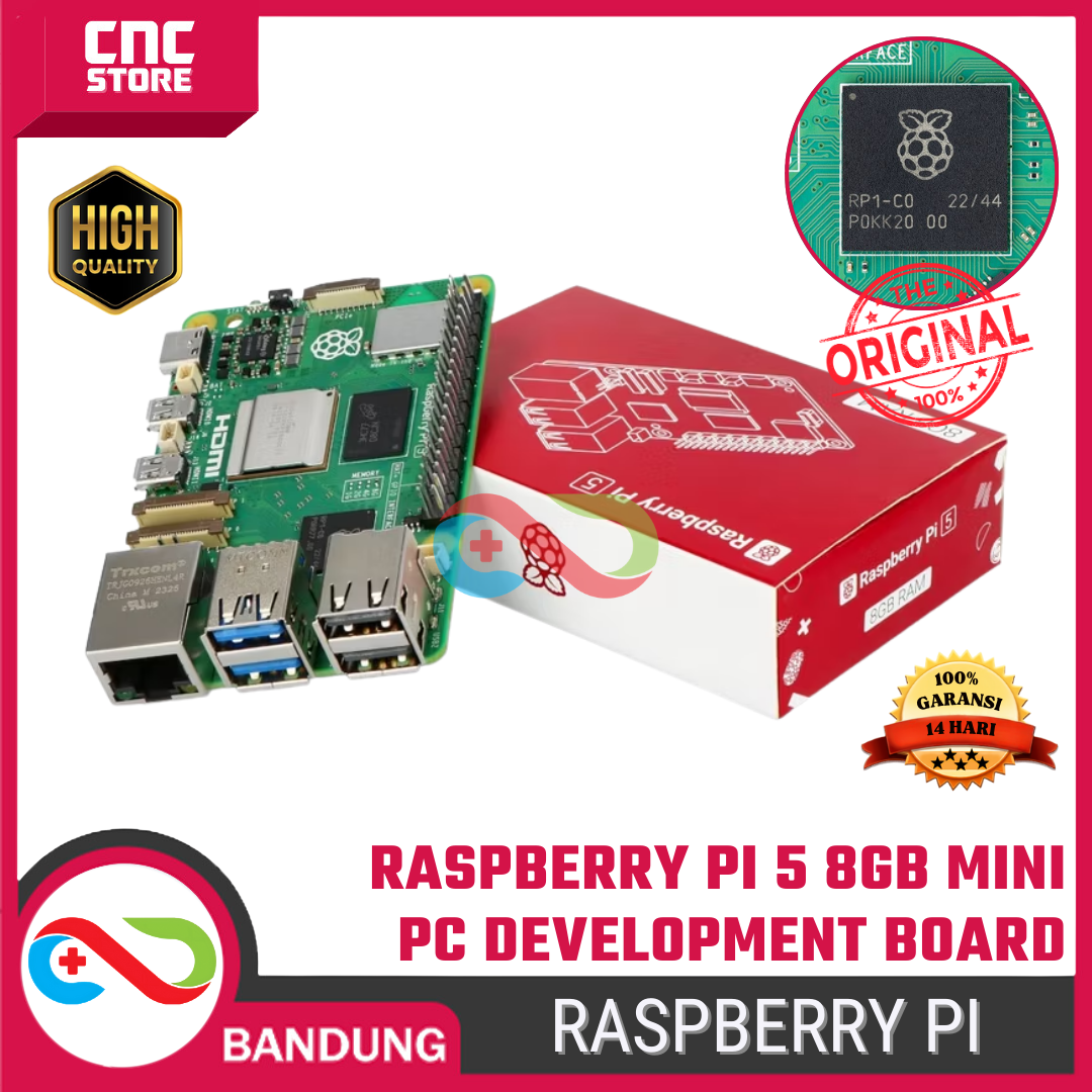 5295-brd-0119.png RASPBERRY PI 5 8GB ORIGINAL UK MINI PC DEVLOPMENT BOARD - Gambar 1