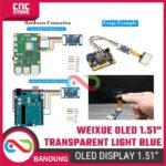 Weixue Raspberry Pi 1.51 inch transparent OLED light blue display module expansion board SPI/I2C interface - Gambar 3