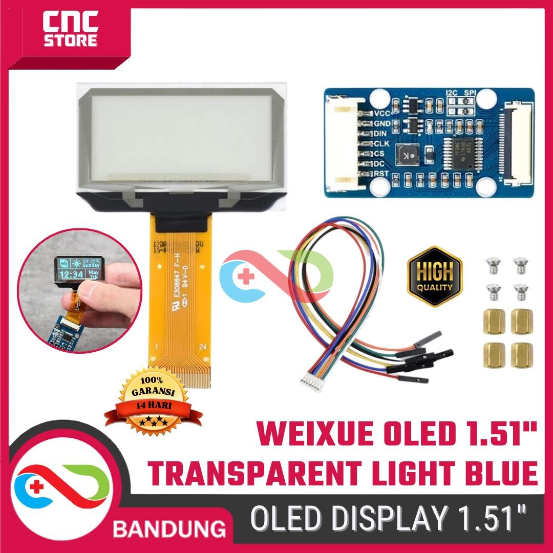 f8ebc51f78da46cebacee2878783d1betplv-o3syd03w52-resize-jpeg16001600.jpeg Weixue Raspberry Pi 1.51 inch transparent OLED light blue display module expansion board SPI/I2C interface - Gambar 1