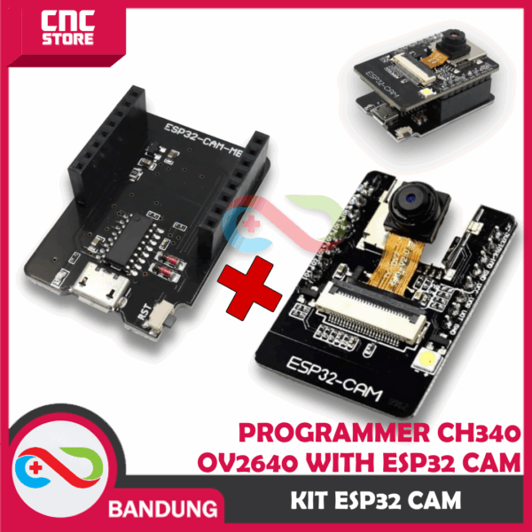 ESP32-CAM OV2640 + Downloader Shield (ESP32-CAM MB) – Modul Kamera WiFi IoT Siap Upload!