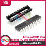 Paket Bundling Ic Atmega328P With Socket Ic Dip-28 Round Head – Komponen pendukung proyek
