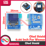 OLED Shield 0.66 Inch For Wemos D1 Mini – Layar Penampil Informasi Mini I2C