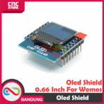 OLED Shield 0.66 Inch For Wemos D1 Mini – Layar Penampil Informasi Mini I2C - Gambar 3
