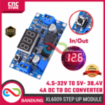 MODULE STEP UP STEP-UP XL6009 ADJUSTABLE DC TO DC BOOST CONVERTER 4A VOLTMETER