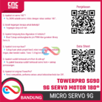 TowerPro Motor Servo SG90 SG-90 9G – Servo Mini 180° untuk Arduino, Robotik & DIY Project - Gambar 6