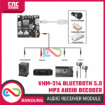VHM-314 MP3 Bluetooth 5.0 Audio Receiver Decoder Board – Modul Audio Player DIY, Bluetooth Music Decoder - Gambar 4