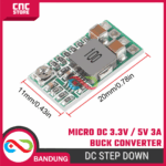 Micro DC Step Down 4V–24V to 3.3V / 5V 3A Buck Converter – Modul Penurun Tegangan Super Mini - Gambar 2
