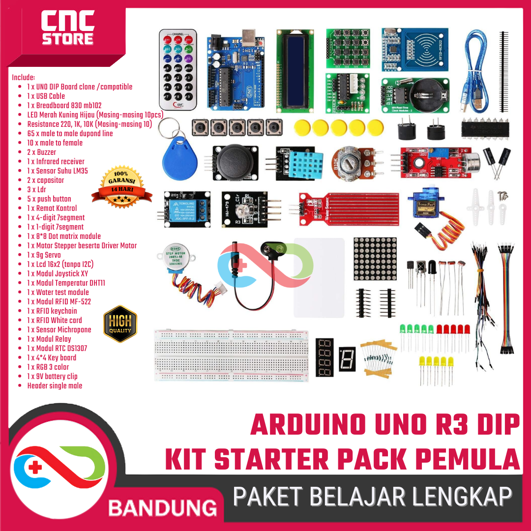 3497-esp-0012-1.png Starter Kit Arduino UNO R3 DIP – Complete Beginner Learning Kit for DIY Electronics Projects - Gambar 1