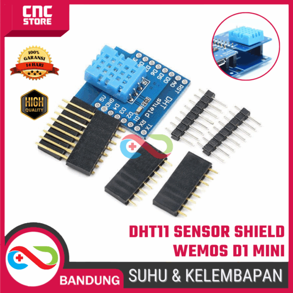 Shield DHT11 untuk WeMos D1 Mini – Sensor Suhu & Kelembapan Praktis