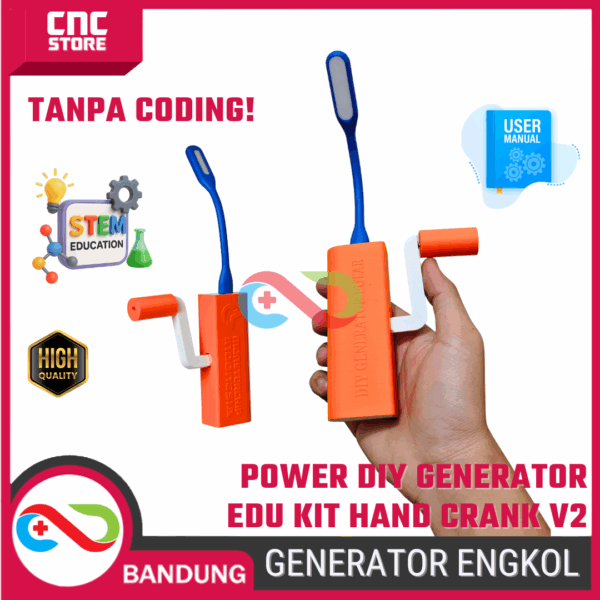 DIY Generator Engkol V2 – Edu Kit Power Hand Crank / Generator Tanpa Coding
