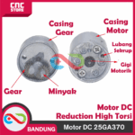 MOTOR DC 12V 25GA370 DINAMO GEAR BOX DYNAMO REDUCTION GEARBOX - Gambar 3