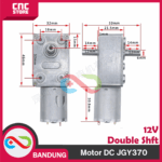 Motor DC Gearbox JGY-370 Double Shaft – Worm Gear Self-Locking Torsi Tinggi untuk Proyek Robotik & DIY - Gambar 5