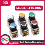 Push Button 22mm LA38-11BN Push On Flat Switch 10A Momentary - Gambar 2